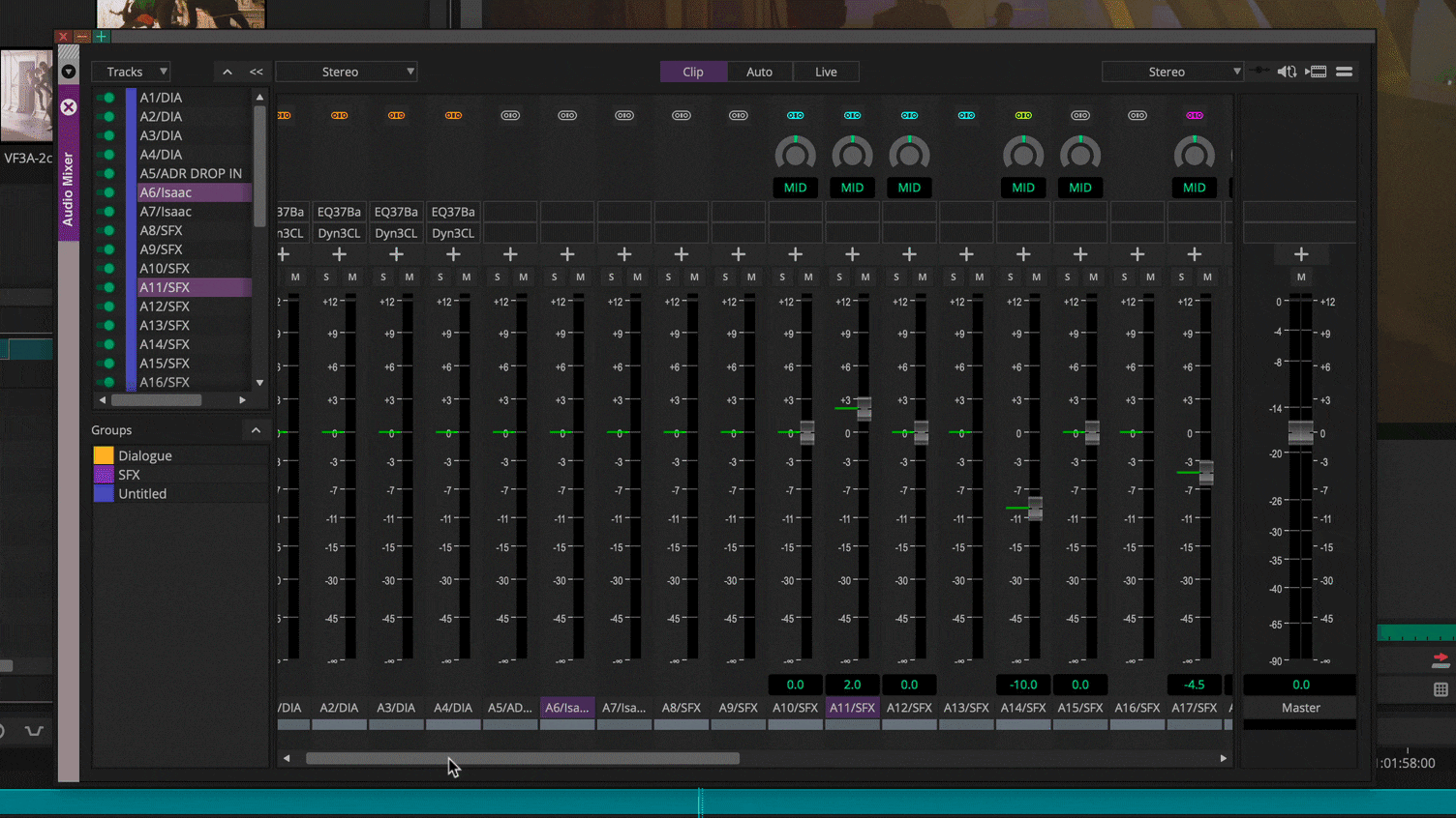 More Ganged Groups in the audio mixer