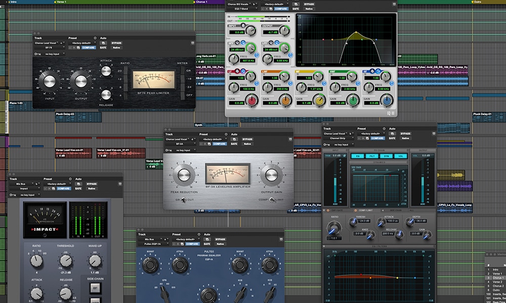 Batch of Pro Tools plugins open simultaneously