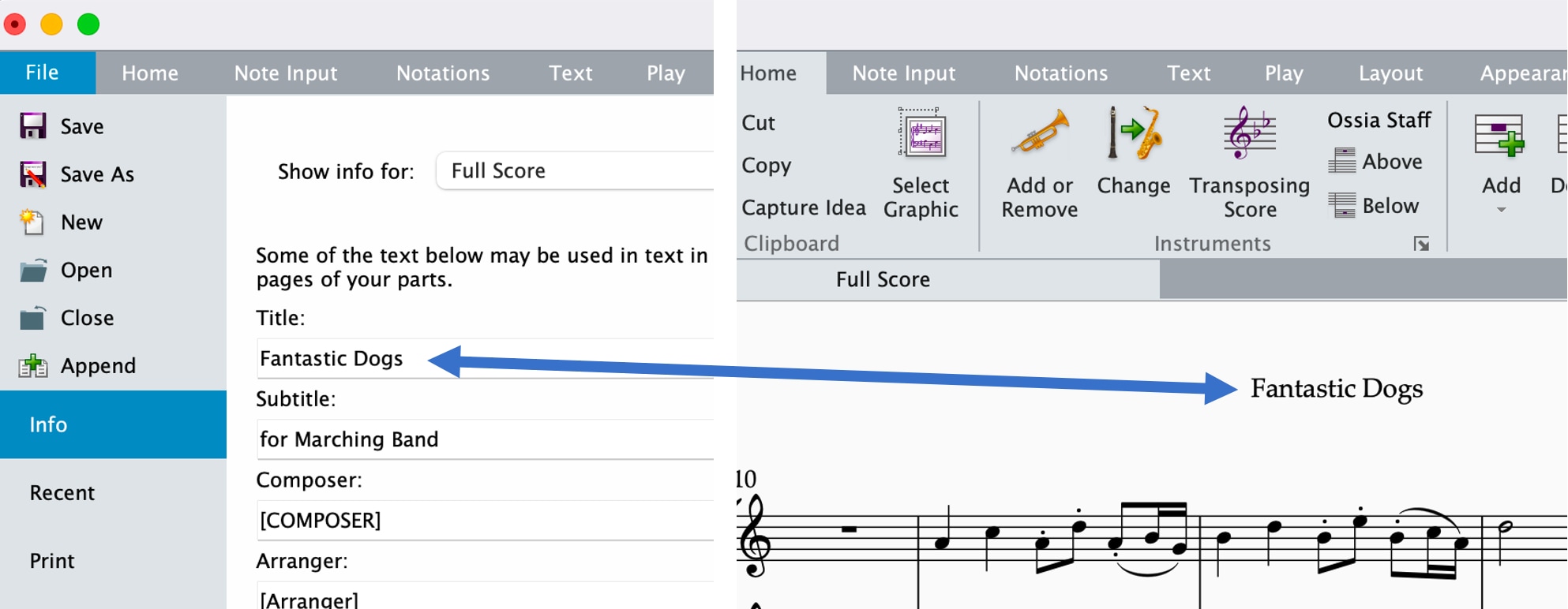 Title Updates Wildcards Sibelius Composing Software