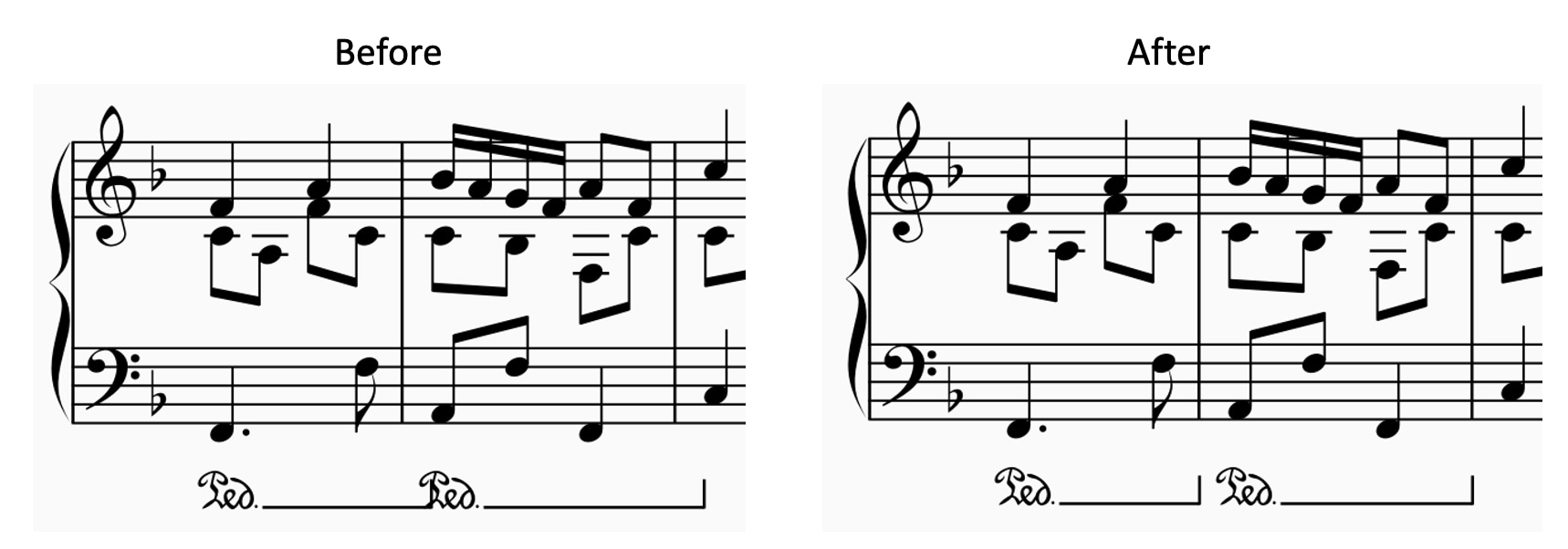 Pedal Line Notations Sibelius Music Writing Software