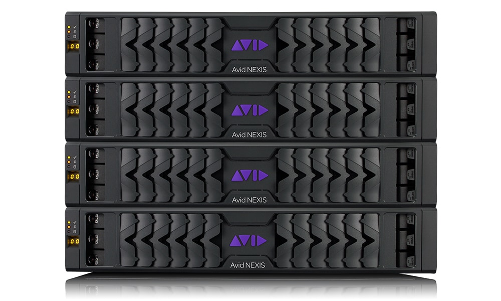 Picture of four Avid NEXIS stack together