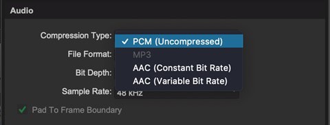 AAC export in Pro Tools