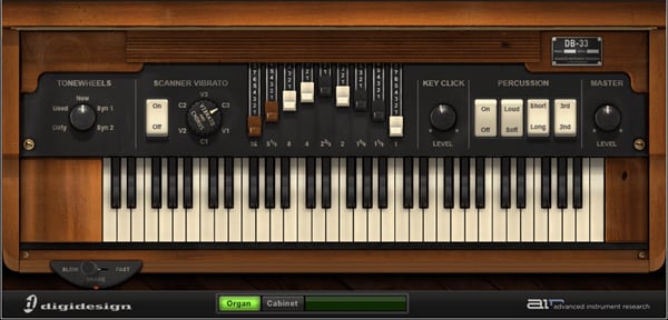 AIR DB33 organ virtual instrument audio plugin for Pro Tools