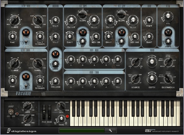 AIR Vacuum analog tube synthesizer audio plugin for Pro Tools