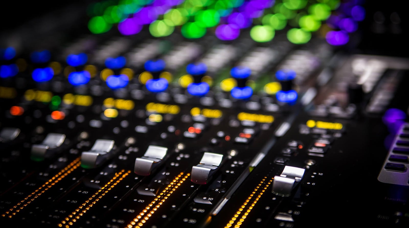 closeup shot of Avid S6 control surface