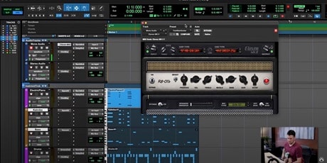 Pro Tools main window with Eleven MK II plugin open