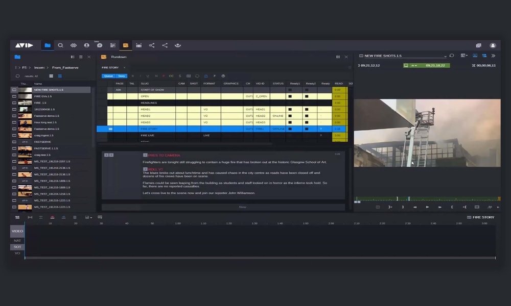 Log and edit footage as it’s being ingested for near-real-time playout