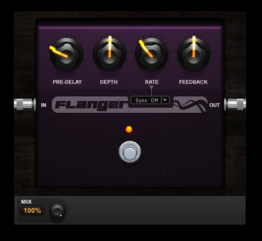 Flanger flange pedal audio plugin for Pro Tools