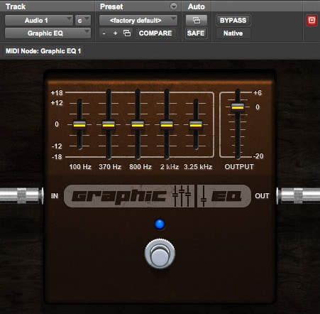 Graphic EQ 5 band EQ plugin for Pro Tools