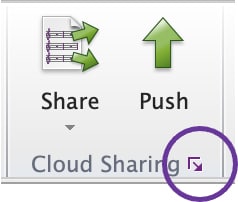 how to open the Sibelius Cloud Sharing dashboard