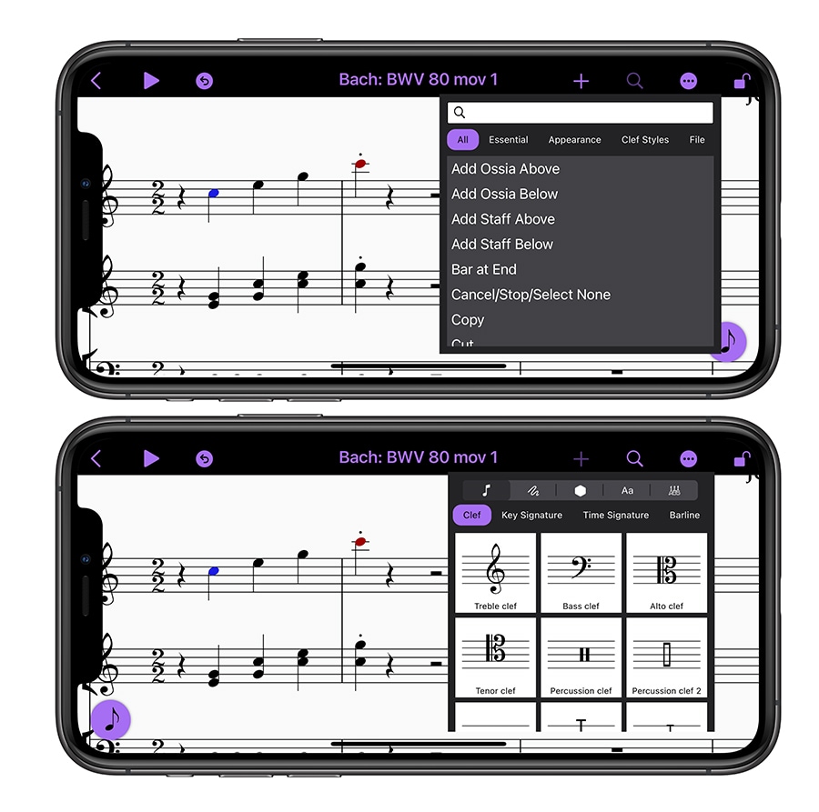 landscape layouts in Sibelius for mobile