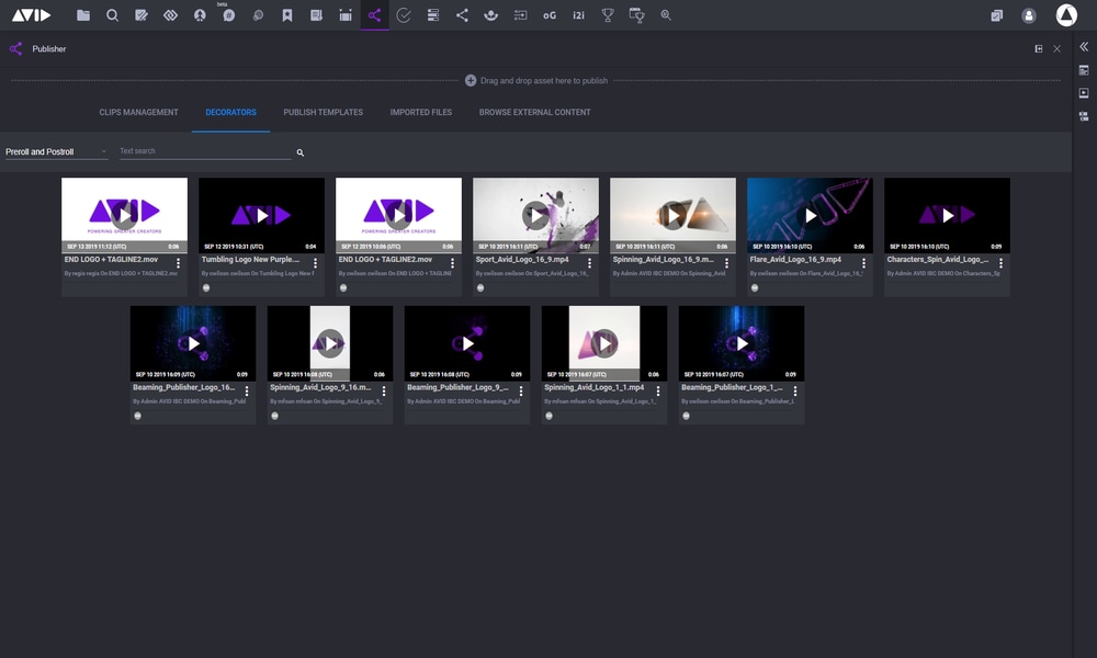 MediaCentral Publisher pre and post roll