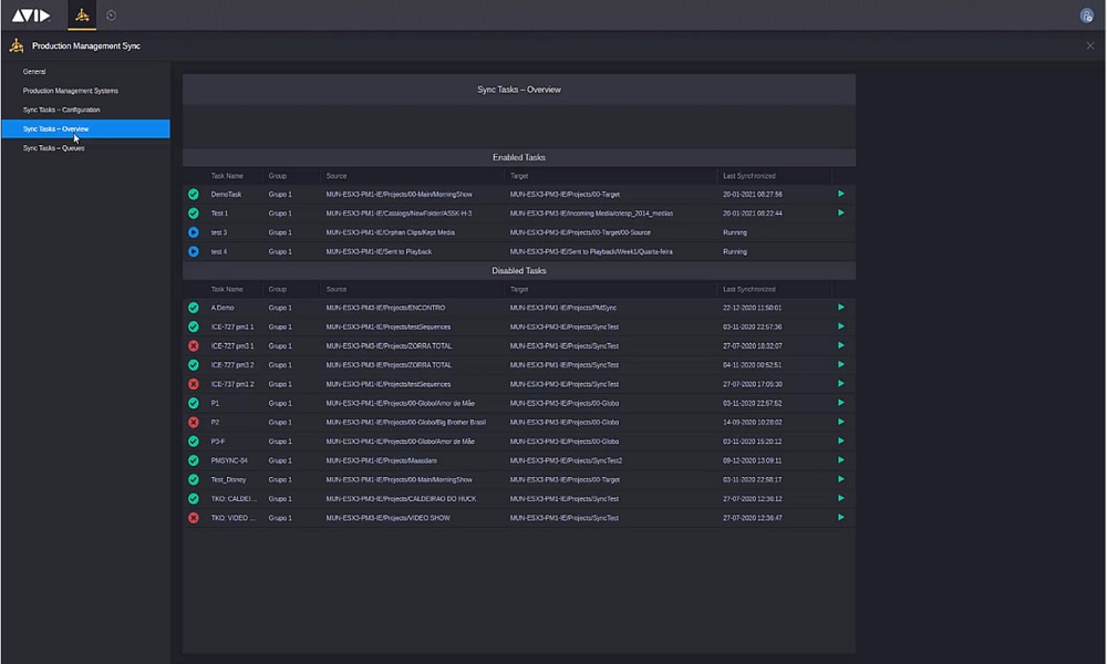 MediaCentral Sync web