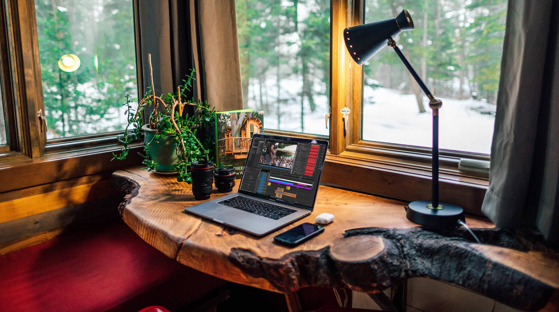 A remote media production setup in a rural home