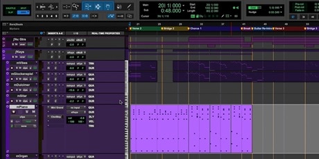 Keys track group with highlighted track set to Mini Grand