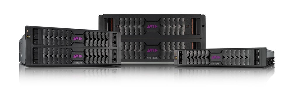 Family of Avid NEXIS video storage solutions hardware front profiles