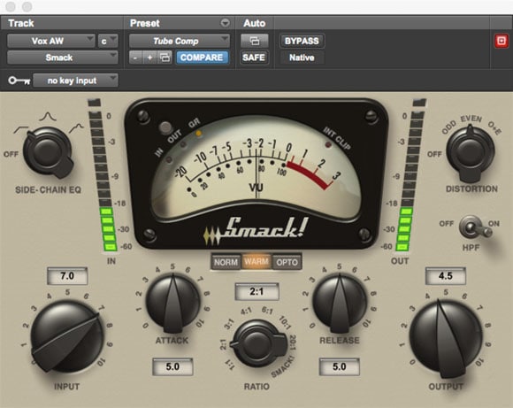 Smack compressor and limiter audio plugin for Pro Tools