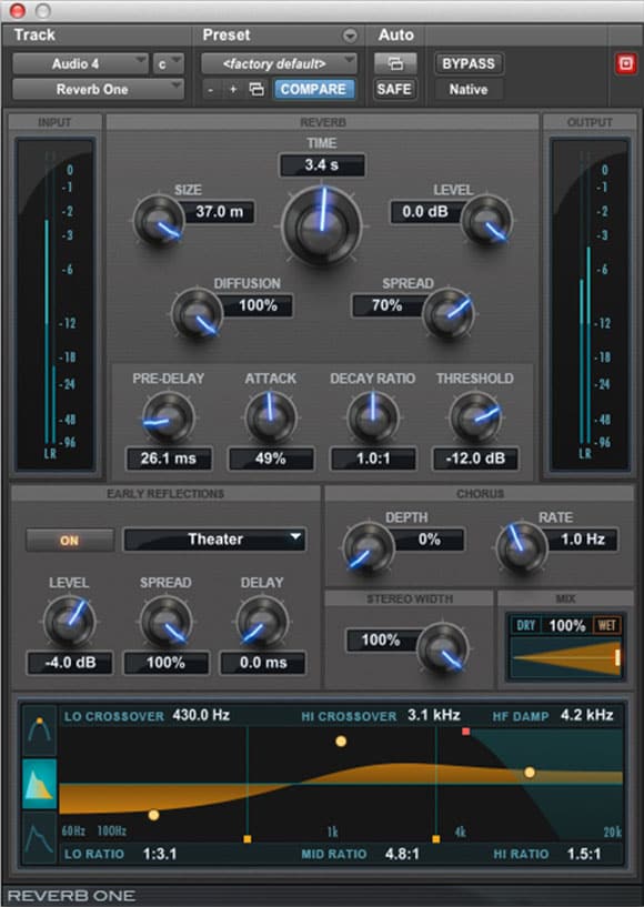 Pro Tools Reverb One audio plugin