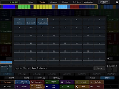 screenshot of layout assign in Avid Control