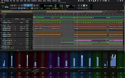 screenshot of Pro Tools using EUCON