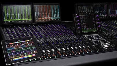 wide shot of Avid S6 control surface