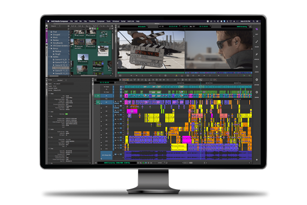 Media Composer Ultimate video editing software UI in monitor