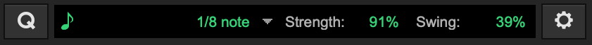 Screenshot of Pro Tools Notes Grid shows strength and swing