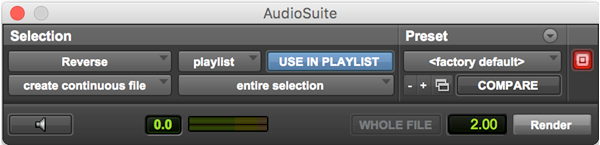 Reverse audio plugin for Pro Tools